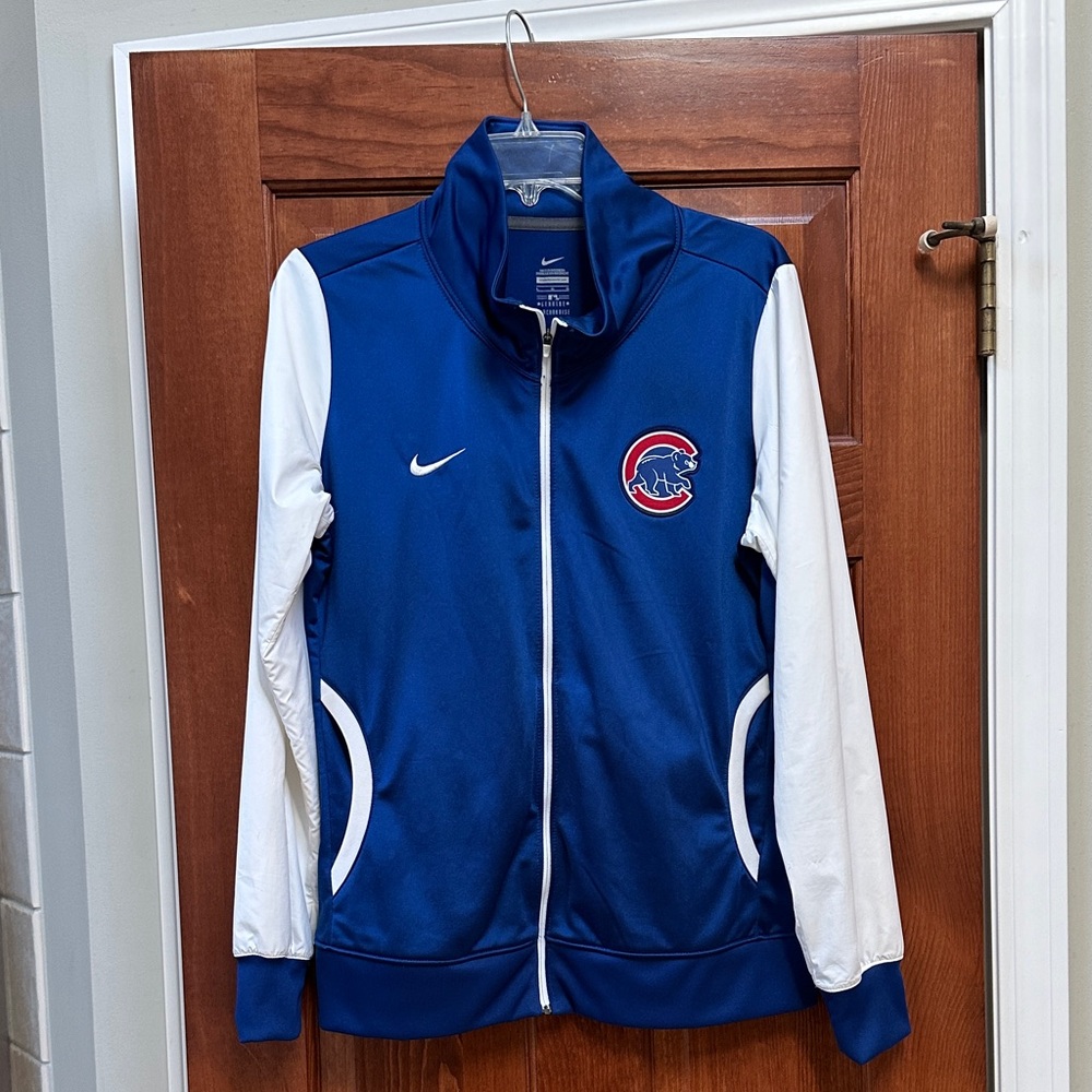 Nike Chicago Cubs Women's Varsity Jacket in Blue and White